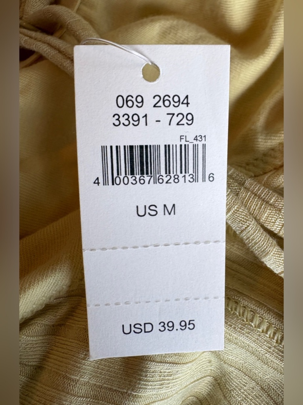 NEW w/Tags Aerie Pale Yellow Ribbed Double-Strap Crop Tank Size Medium - Picture 6 of 7